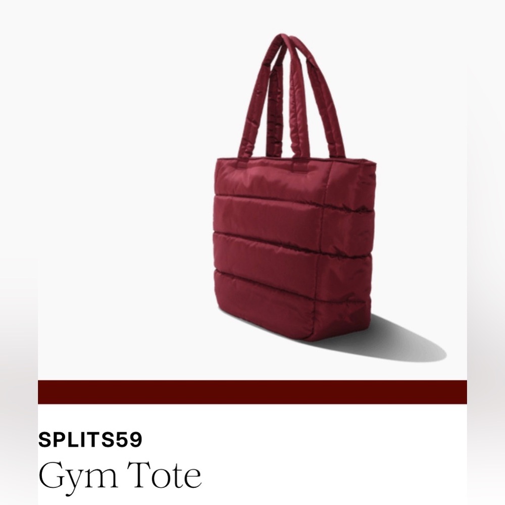 Splits59 Burgundy Red Gym Tote ~ NWT
21" X 6.25" X 13.5"